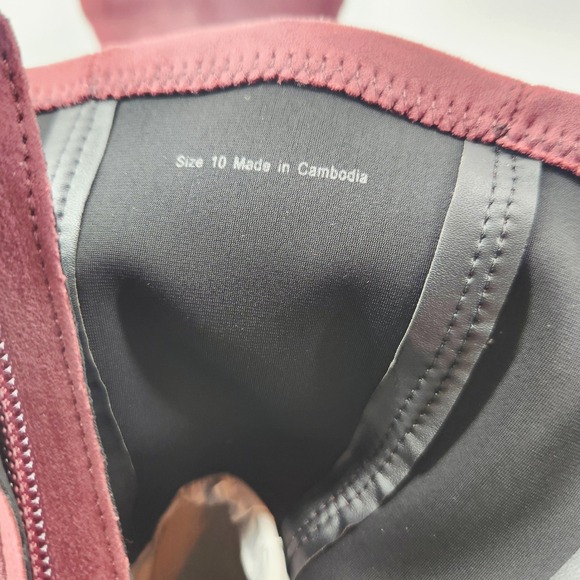 Dolce Vita Roan Booties Burgundy Suede Block Heel Square Toe Women's Size 10 - Picture 6 of 7